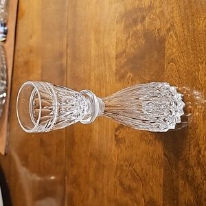 Bohemia Lead Crystal Small Decanter w/ Shot Glass Stopper Mouthwash Liqueur Glas